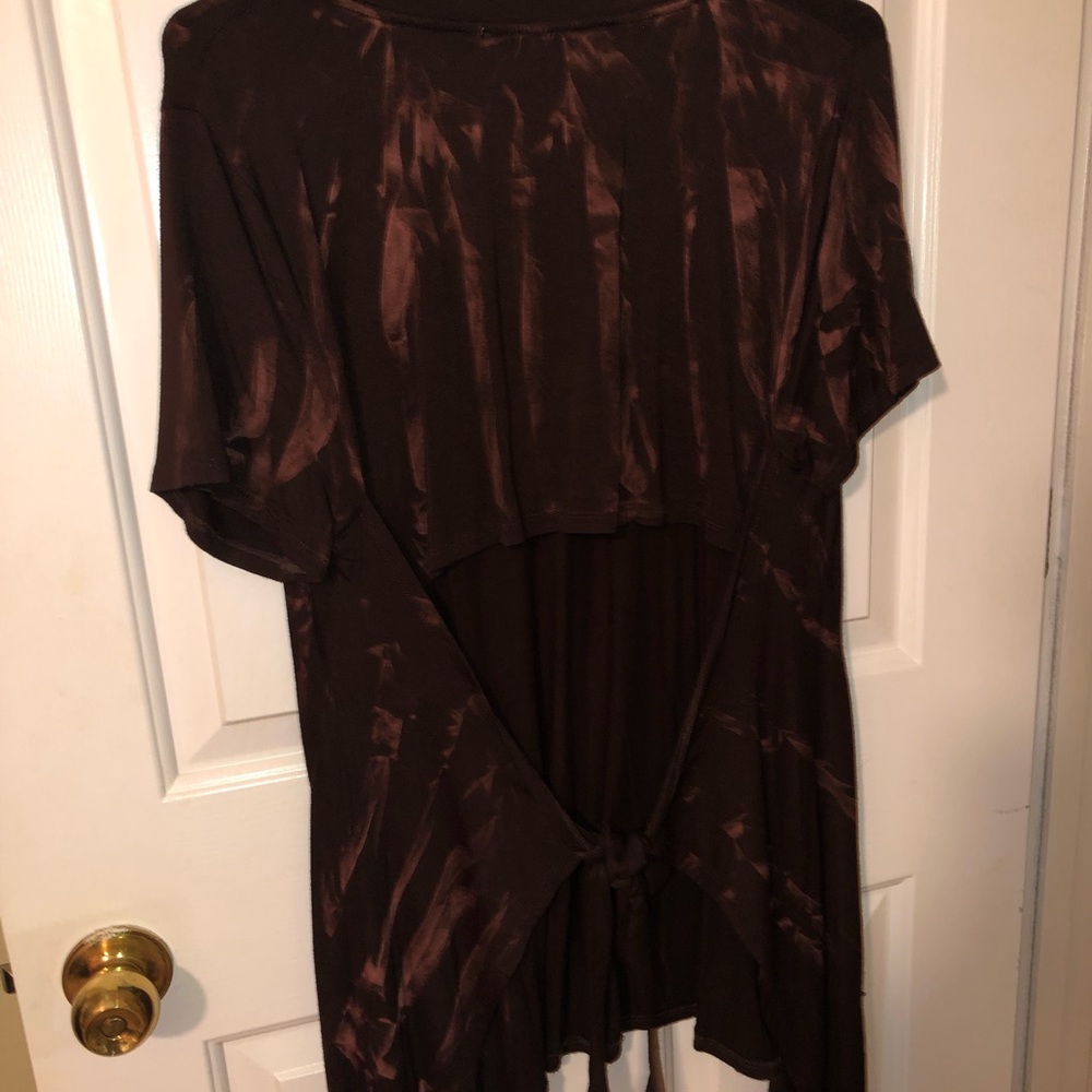 Brown bleached top with tie back
